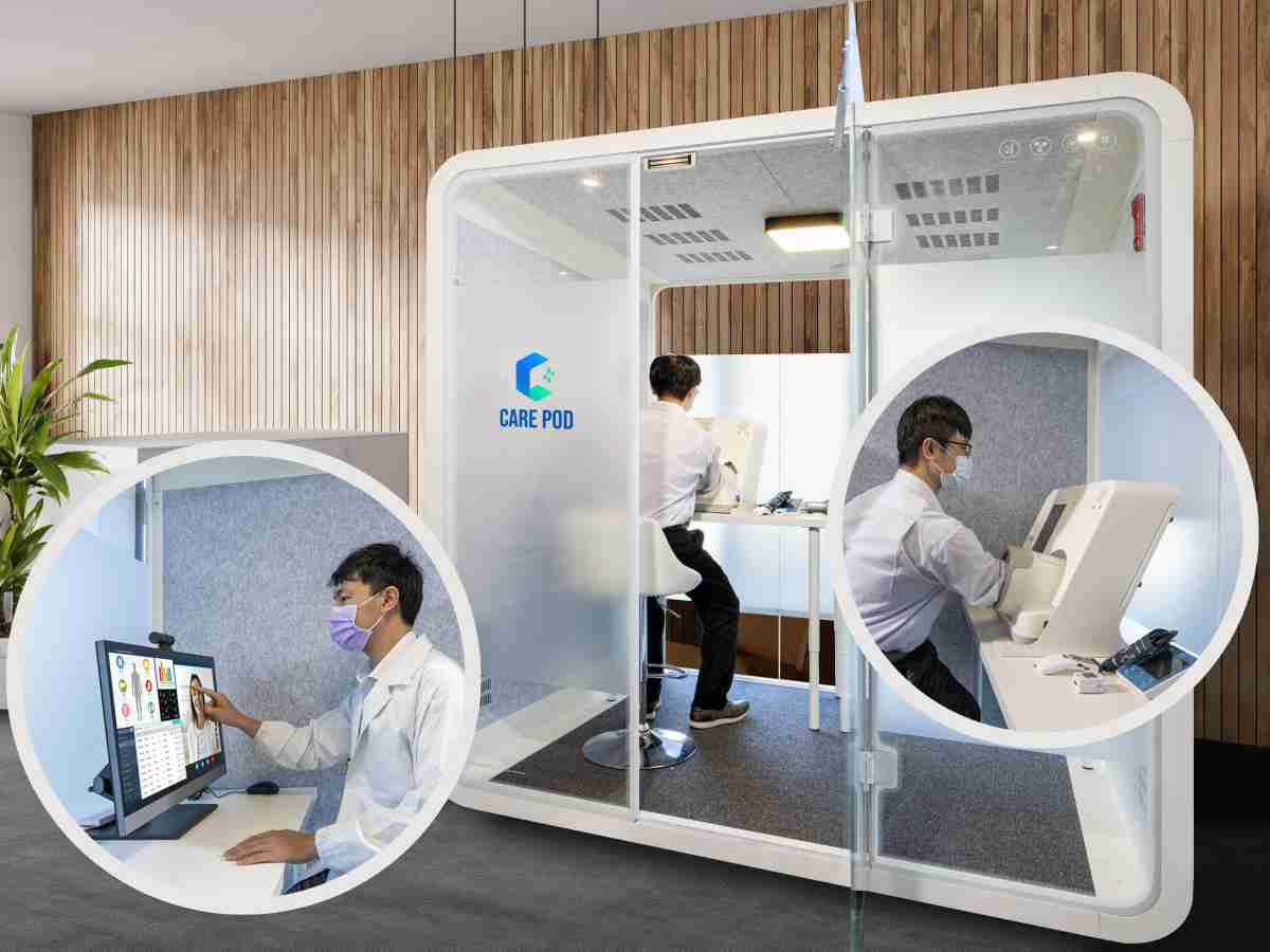 达擎于医疗科技展中展出＂远距诊疗舱＂，，，，以因应医疗数字化及社会高龄化趋势下、、、、复诊及慢性病患等族群对于远距看诊需求逐渐升高所推出的创新整合方案。。。多功能合一、、、、高隐私性的远距诊疗舱可根据病患端与医师端的不同需求，，，提供弹性化及客制化功能，，，节省医生和病患的精力及时间